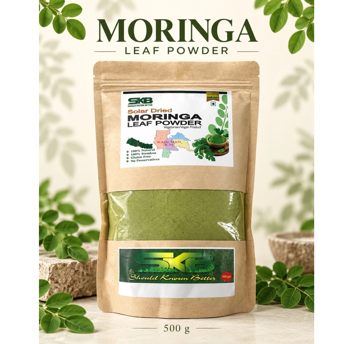 SKB Solar Dried Moringa Leaf Powder (500 g)