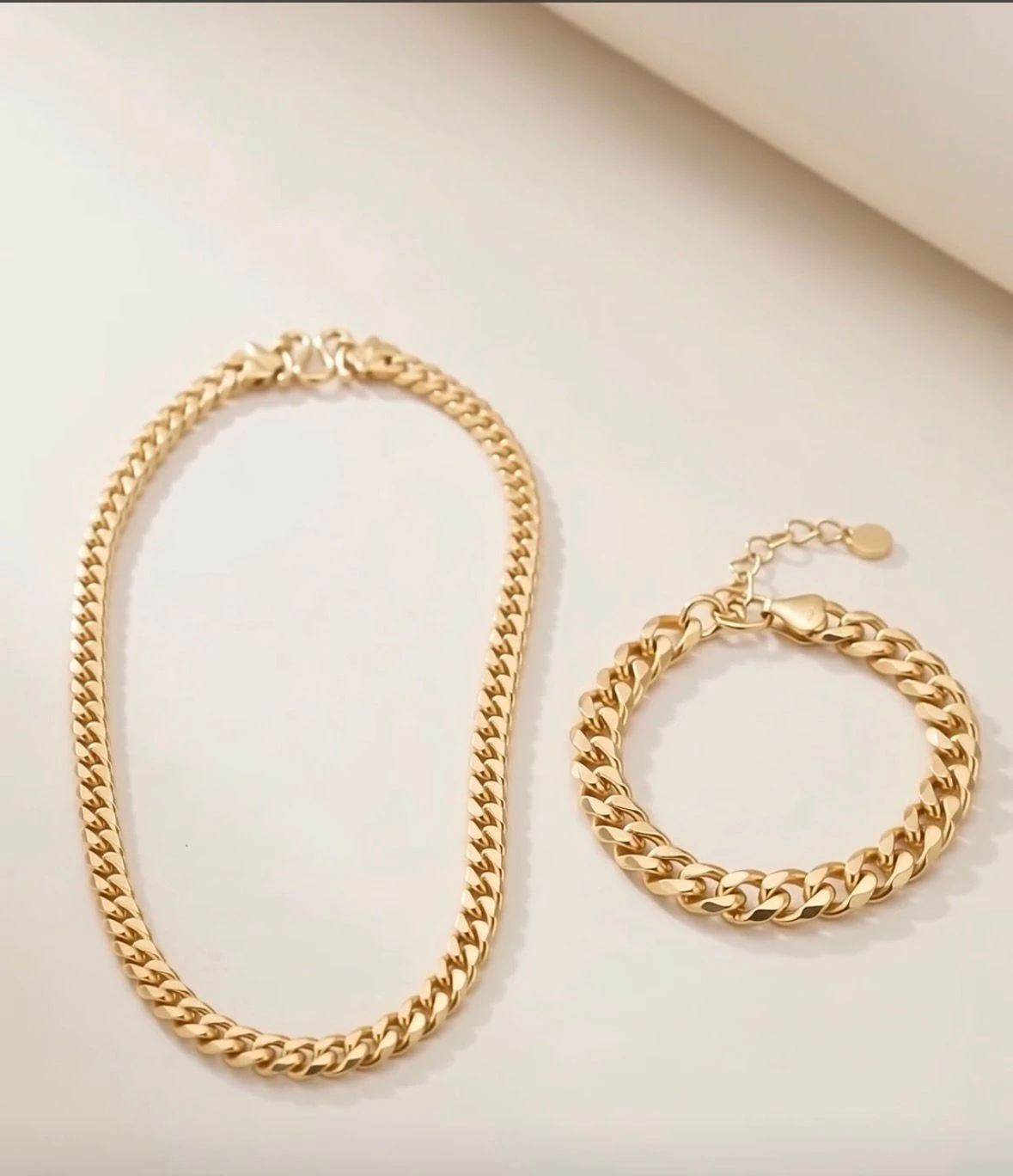 Combo Gold Plated Chain And Braclet set
