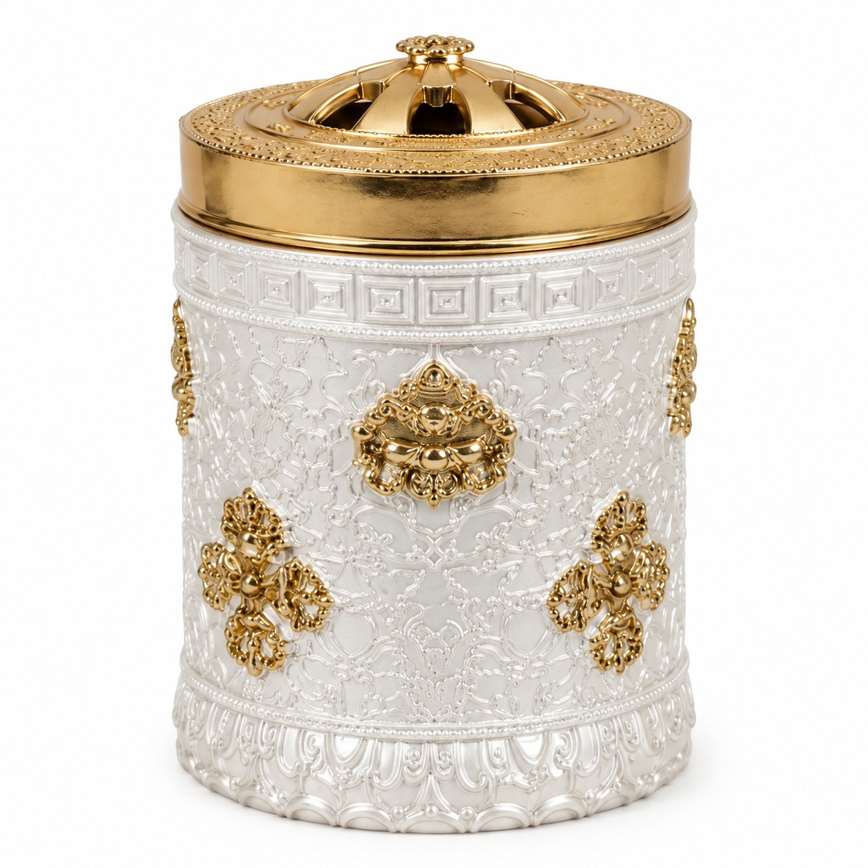 Electric Dhoop Burner Pearl White & Gold